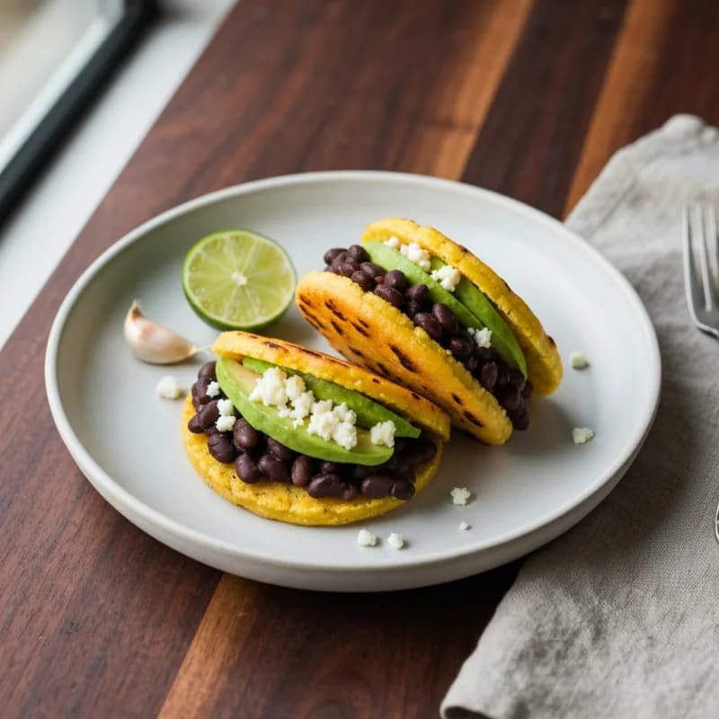 Arepas with Black Beans