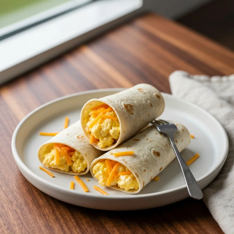 Cheesy Scrambled Egg Burritos