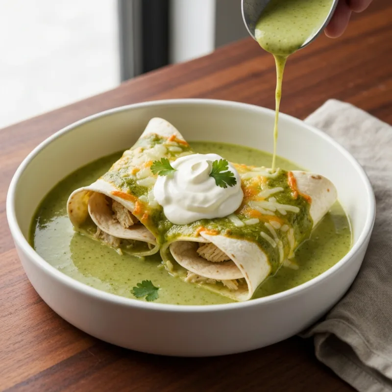 Green Chile Chicken Enchiladas