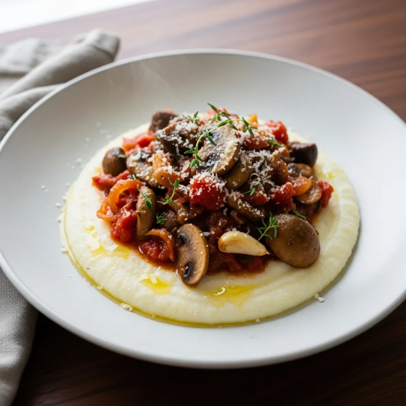 Creamy Polenta with Mushroom Ragu