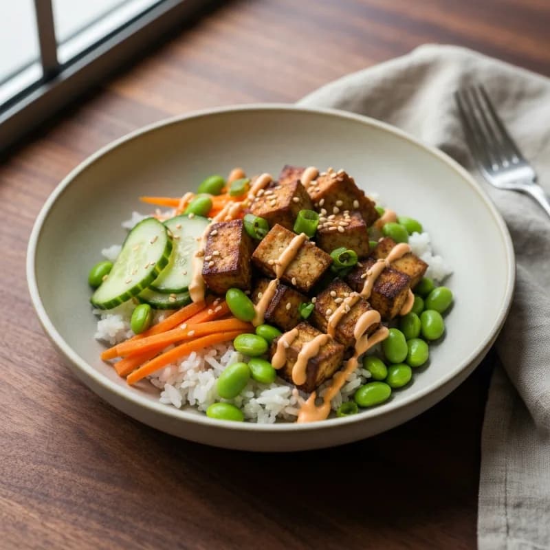 Crispy Tofu Rice Bowls