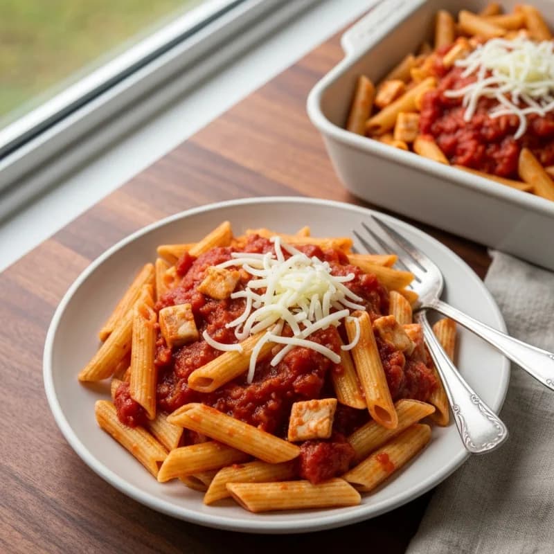 Dump and Bake Chicken Pasta