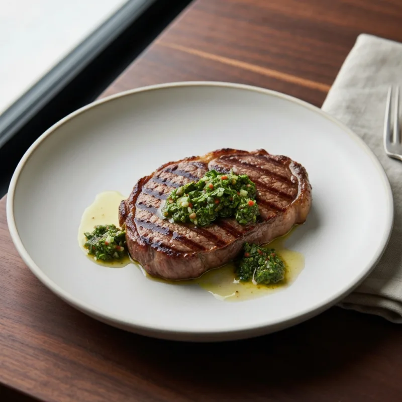 Grilled Ribeye with Chimichurri