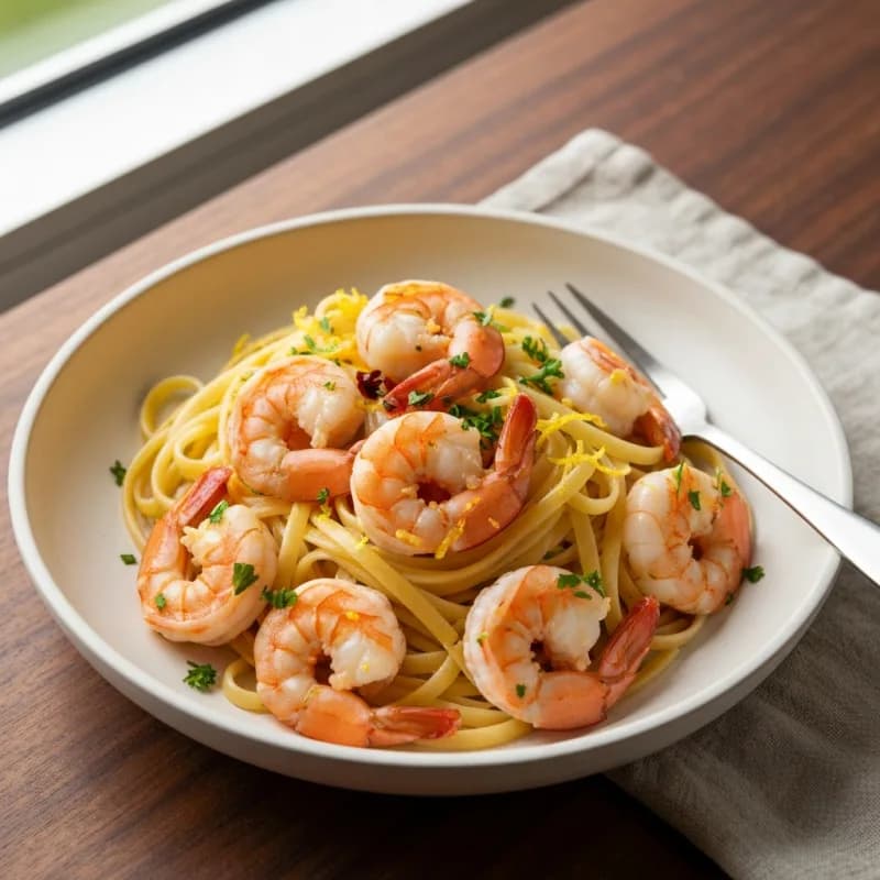 Lemon Garlic Shrimp Pasta