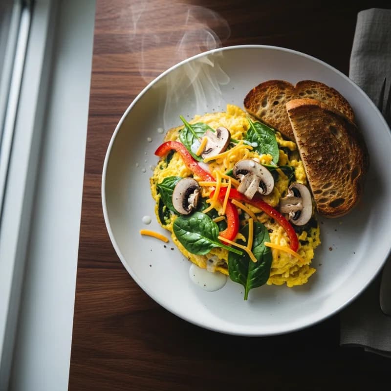 Loaded Veggie Scrambled Eggs