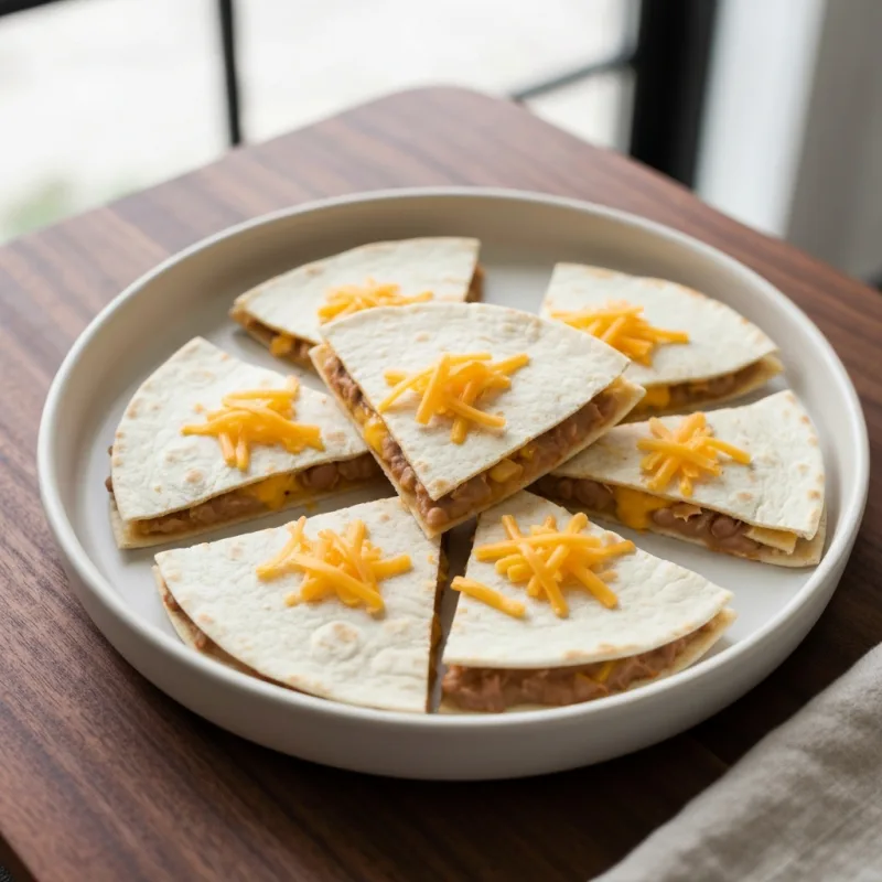 Mini Quesadillas with Beans and Cheese