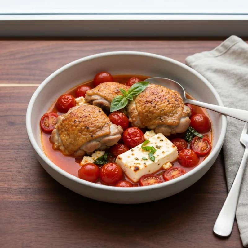One-Pan Chicken with Feta and Tomatoes