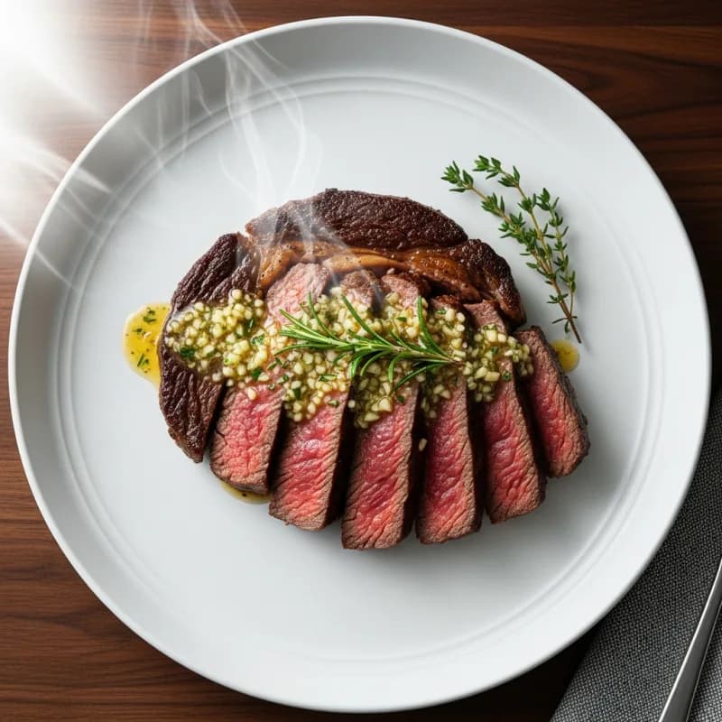 Pan-Seared Ribeye with Herb Butter