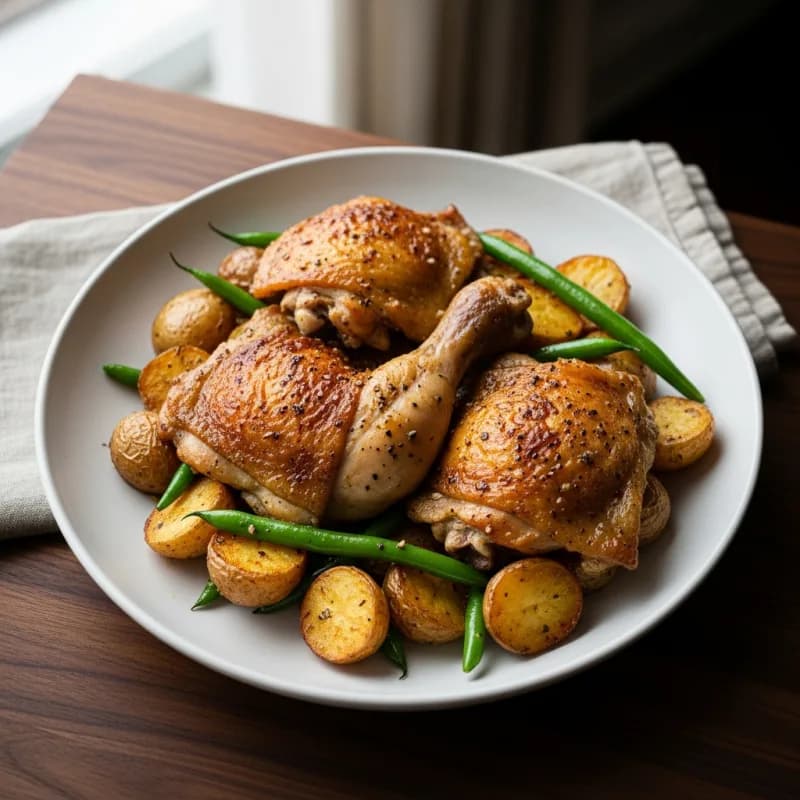 Roasted Chicken Thighs with Potatoes