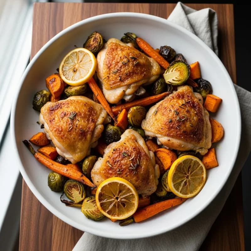 Sheet Pan Chicken Thighs with Root Vegetables