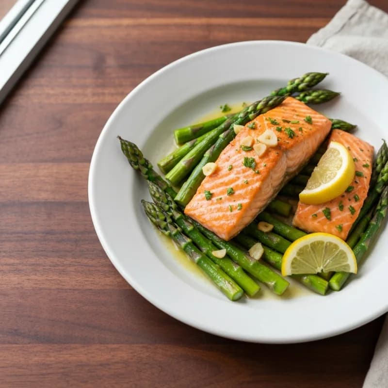 Lemon Garlic Salmon with Asparagus