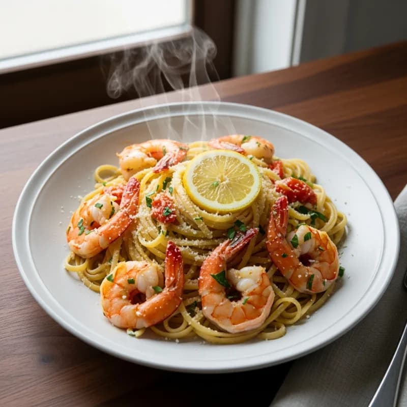 Lemon Garlic Shrimp Pasta