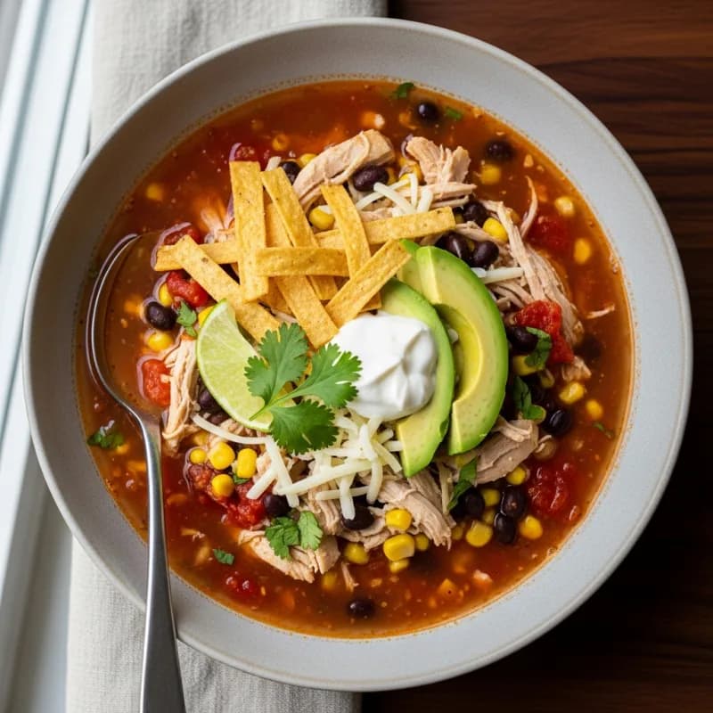 Slow Cooker Chicken Tortilla Soup