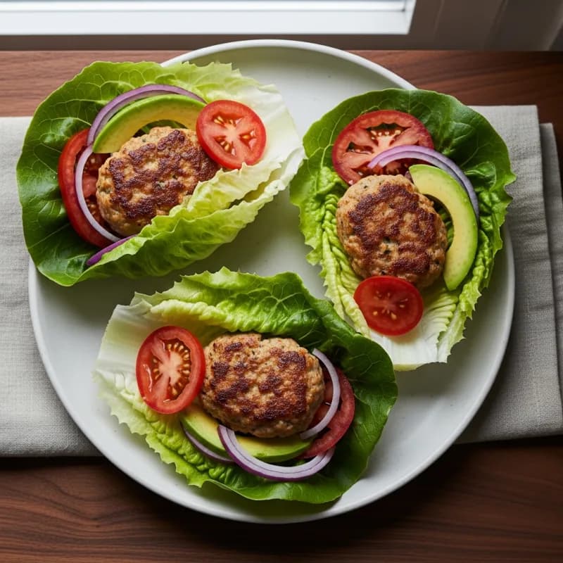 Turkey Burger Lettuce Wraps