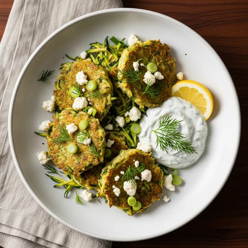 Zucchini Fritters with Herb Yogurt