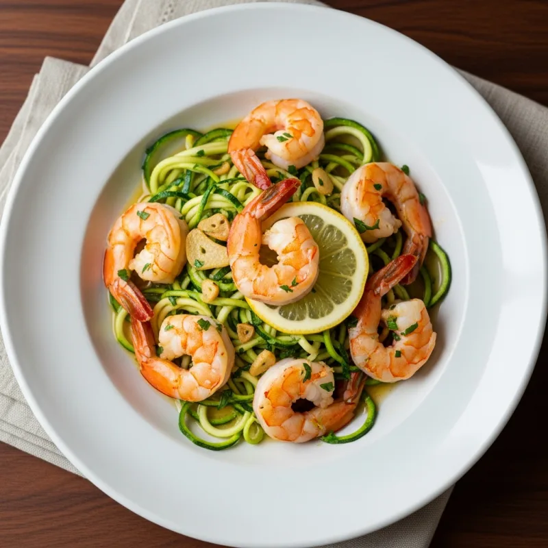 Zucchini Noodle Shrimp Scampi